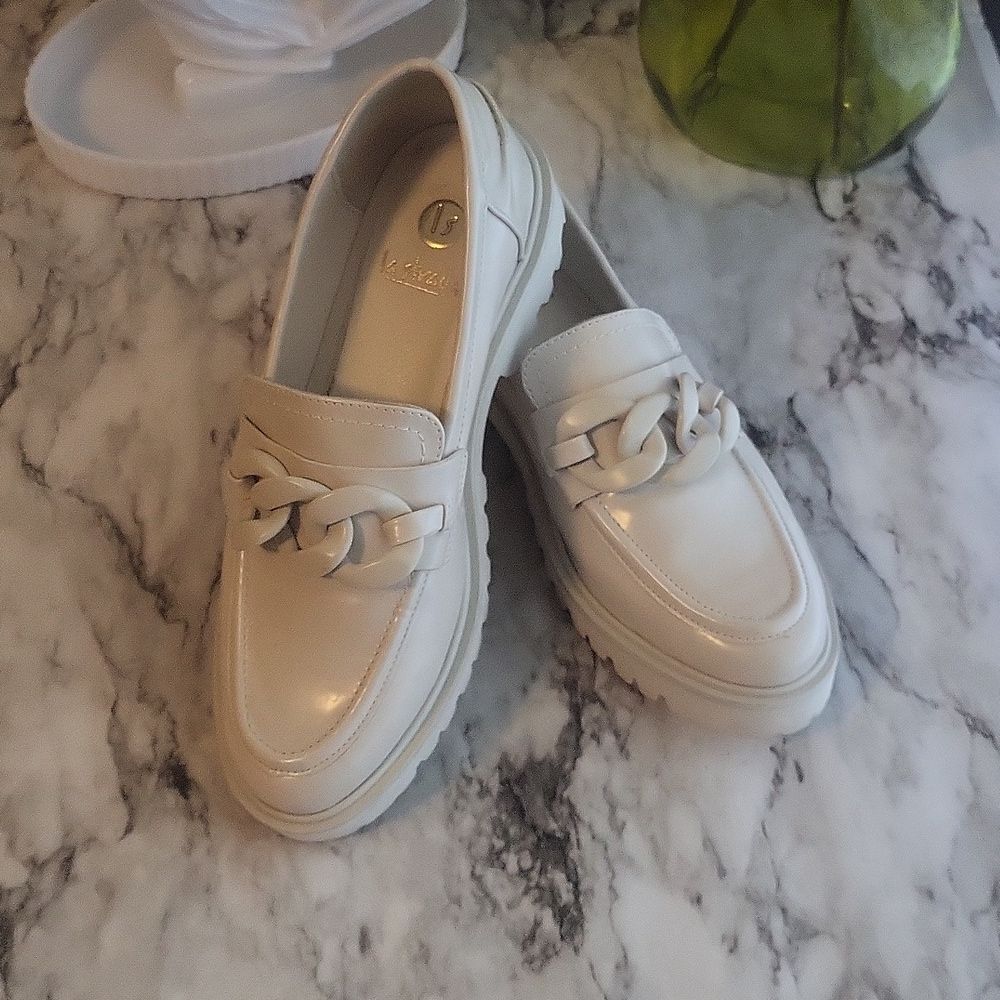 La Strada Loafer Street Beige Vegan Leather Women Moccasins Size EUR 38 ( US 8 ) - Picture 1 of 16